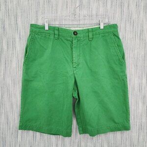 Boden Men's Shorts Size 36x10 Green Chino 100% Cotton Bermuda